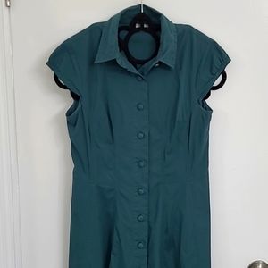 eShakti forest- teal dear dress with pokets!